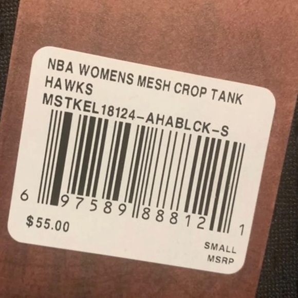 Cropped Tank Top Atlanta Hawks Mitchell & Ness Basketball Throwback Jersey. XL - Picture 3 of 8